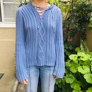 Blue Cotton Country knitted cotton sweater